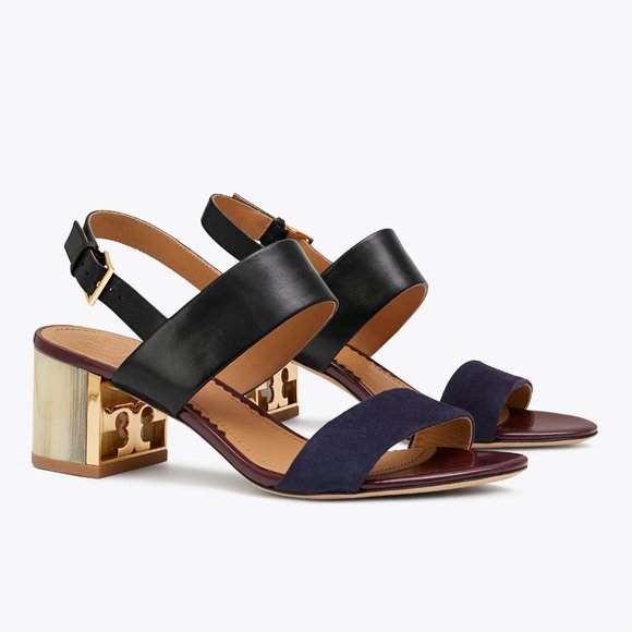 Tory Burch Shoes - Tory Burch Gigi Leather Suede Slingback Sandals